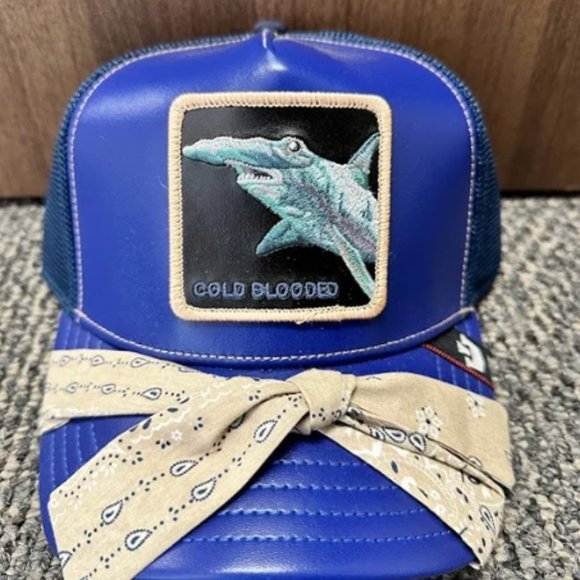 Goorin Animal Farm Trucker Snapback Hat Jawsome Hammer Head Cold Blooded Shark